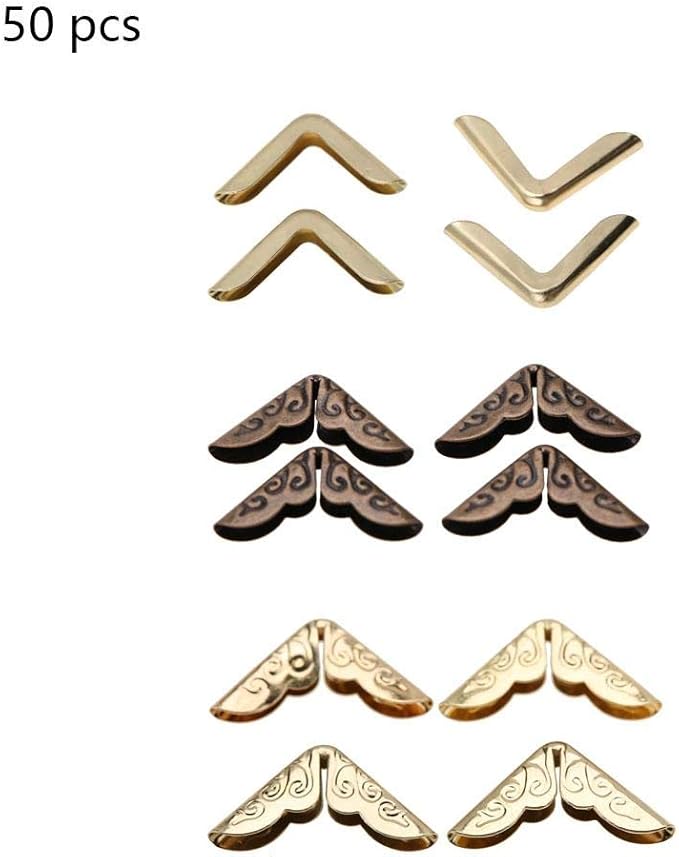 50pcs Scrapbooking Photo Mounting Corners Book Albums Menus Notebook Folder File Corner Protectors(C086 Brass)