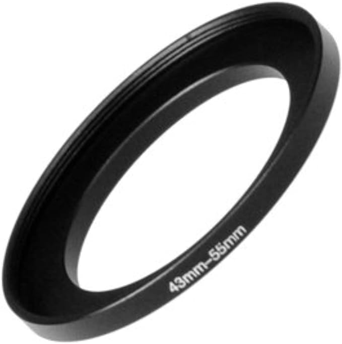 Fotodiox Metal Step Up Ring, Anodized Black Metal 43mm-55mm, 43-55 mm