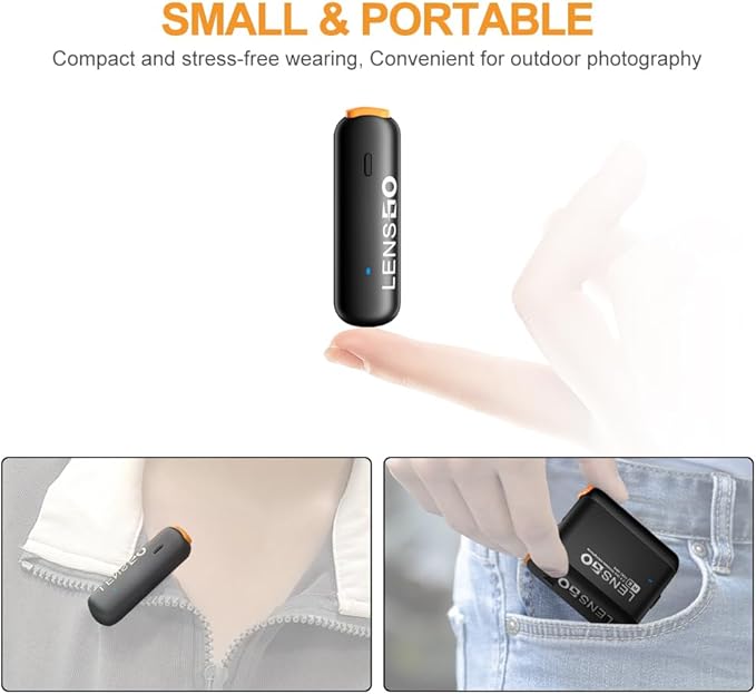 LENSGO Wireless Lavalier Microphone 2.4G Hz Dual Professional Lapel Mics,Wireless Mic Plug-Play, Lapel Microphone for Video Recording Interview Conference Podcast Vlog YouTube TikTok