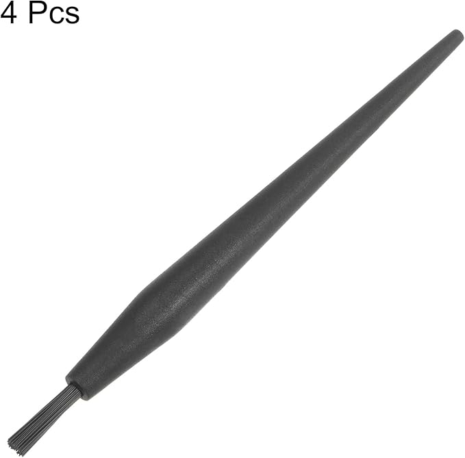 uxcell 4 Pcs Antistatic ESD Brush Portable Plastic Handle Nylon Lab Cleaning Brushes for Electronics Keyboard PCB BGA Repair Soldering, 18x4mm Bristles