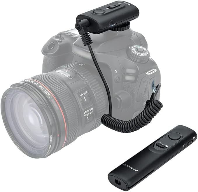 Camera Remote Shutter Release Wireless: [164'] Radio Control Accessories for Canon Rebel T7 T6 T5 T8i T7i SL3 EOS R RP R100 R7 R6 Mark II III R50V 90D 80D 70D, with AAA Battery & Removable Tripod Clip