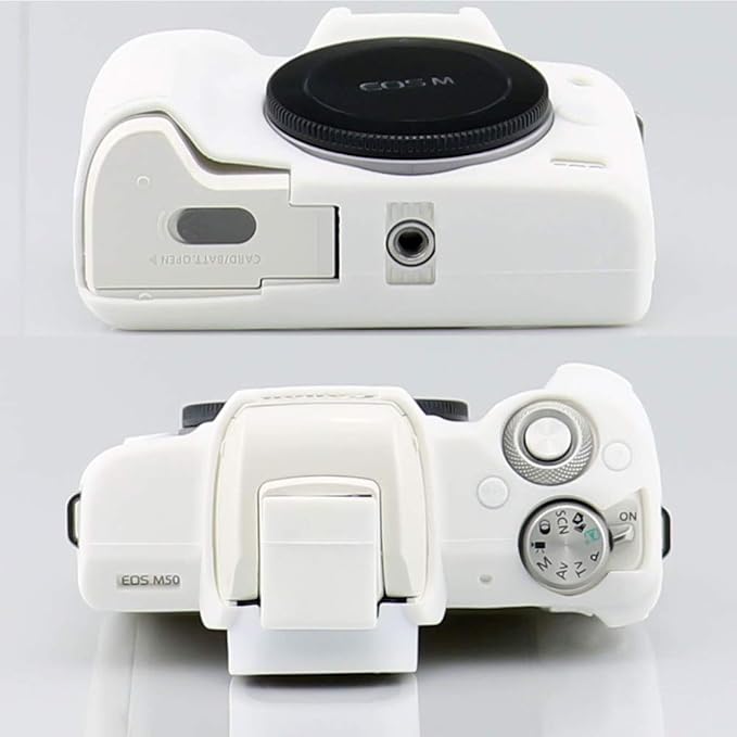Yisau Case for Canon EOS M50/M50 Mark II, Soft Silicone Skin Housing Protective Cover Compatible With Canon Kiss M Camera Body (White)