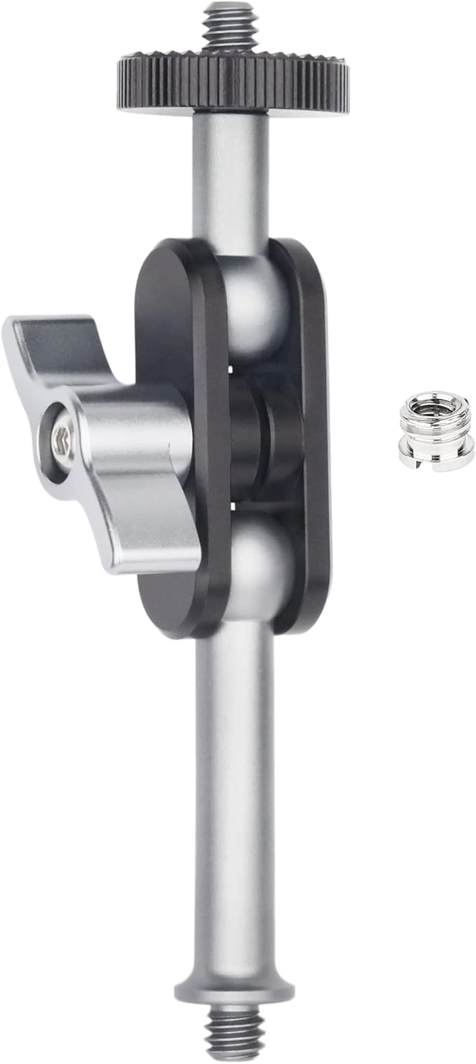 INNOREL ME-1 Universal Magic Arm with Dual Ball Head for Tripod Cellphone Holder Articulating Magic Arm with 1/4" Screw on Both Ends for LED Light/LCD Monitor/Microphone/Phone Clip Load 4.4lb/2kg