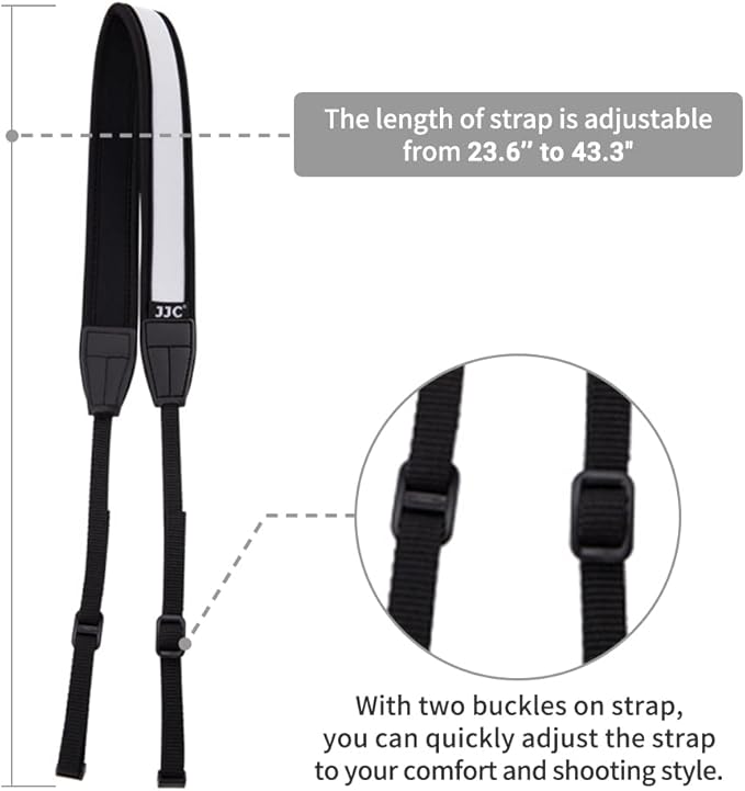 JJC Soft Camera Neck Shoulder Strap for Fuji Fujifilm X-T30 X-T20 X-T5 X-T4 X-T3 X100V X100F X-S10 X-E4 X-M5 Sony ZV-E10 A6000 A6100 A6300 A6500 A6600 Canon EOS M50 M6 Mark II Nikon Zf Z8 Z50 & More