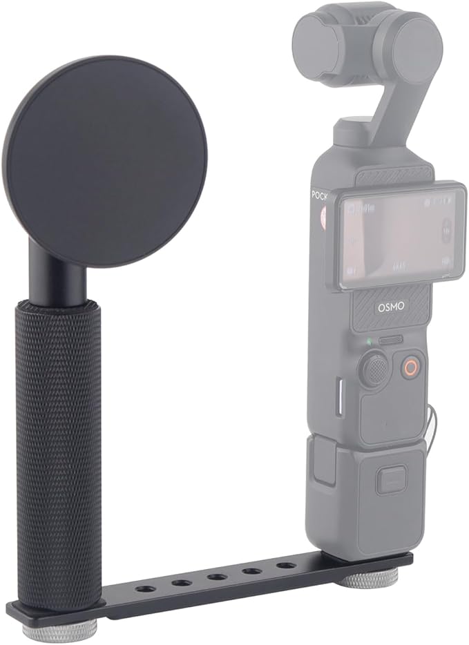 Magnetic Phone Holder with Handle Grip for DJI Osmo Pocket 3, Pocket 3 Accessories Expansion Adapter with 1/4" Thread Hole, Compatible with Magsafe Phones
