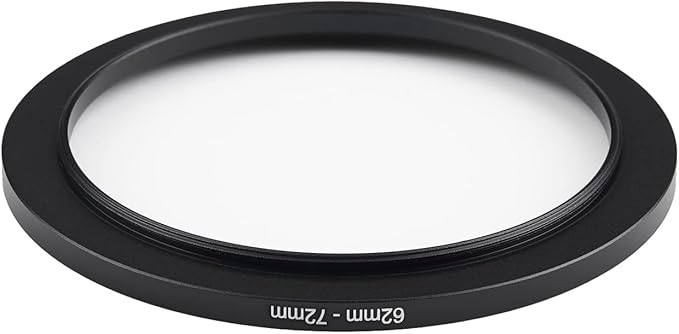 62mm to 72mm Step Up Ring Filter Adapter Applicable to All Brands of UV ND CPL Filter (62mm-72mm)