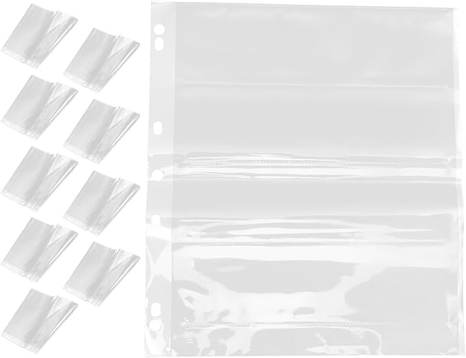 VALICLUD 10pcs Film Negative Sleeves Waterproof Storage Bags 120-hole Binder Plastic Sleeves for Photo and Slide Archival Protection Organizer Pouch