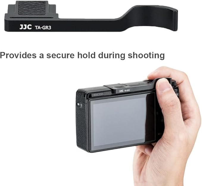 JJC Metal Thumbs Up Grip for GRIIIx GRIIIx HDF Ricoh GRIII GRIII HDF, Hot Shoe Cover Cap Protector for GR3x GR3x HDF GR3 GR3 HDF, Better Balance and Comfortable Secure Grip