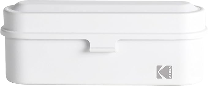 KODAK Film Case - for 5 Rolls of 35mm Films - Compact, Retro Steel Case to Sort and Safeguard Film Rolls (White) (Film is not Included)
