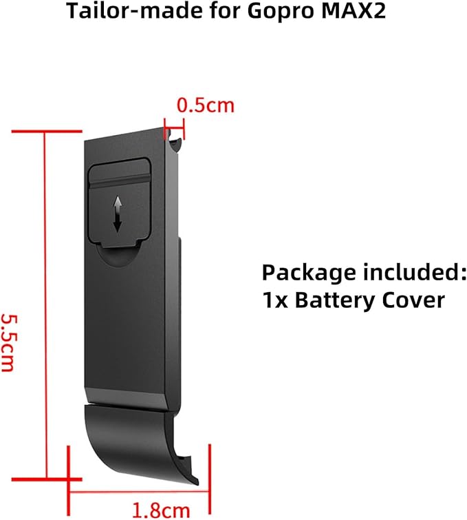 Replacement Side Door Battery Cover for Gopro MAX2, Dustproof Pass Through Battery Cover Lid with Type-C Charging Port Repair Part Camera Accessories for Gopro MAX2
