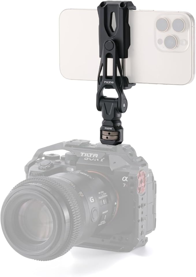 Tilta Rotatable Phone Mount for Tripod & Camera | Universal 1/4"-20 Screw Mount | Adjustable Rotation | Compatible with iPhone, Camera Cages & Accessories – Black
