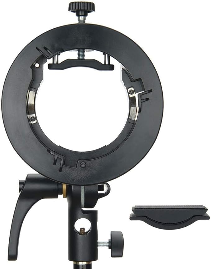 Godox S2 Speedlite Bracket S-Type Bracket Bowens Mount Holder for Godox V1 V1Pro V100 AD200ProII AD300Pro AD300ProII AD400Pro AD400ProII V860II TT600 TT350, Precise Tilt Control, Umbrella Mount Slot