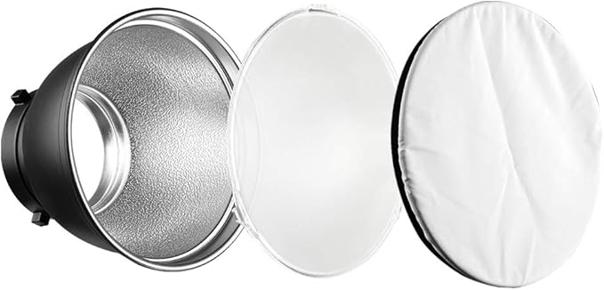 Soonpho 7" Standard Reflector Diffuser Lamp Shade Dish with 10° /30°/ 50° Degree Honeycomb Grid White Soft Cloth for Bowens Mount Studio Strobe Flash Light Speedlite