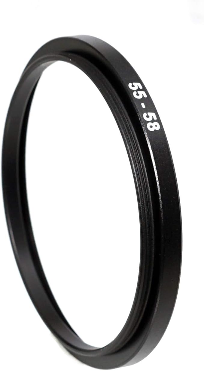 (2 Pcs) 55-58MM Step-Up Ring Adapter, 55mm to 58mm Step Up Filter Ring, 55mm Male 58mm Female Stepping Up Ring for DSLR Camera Lens and ND UV CPL Infrared Filters