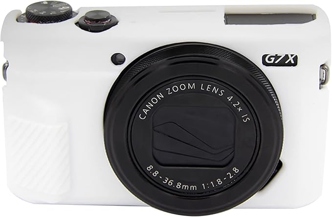 Easy Hood G7X Mark II Case G7X Camera Silicone Case, Soft Silicone Protective Cover for Canon Powershot G7X Mark II DSLR Camera (White)
