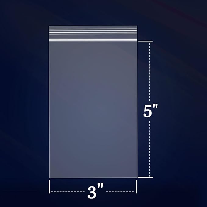 iMailer - 100 Count - 3" x 5" Small Plastic Bags- Reclosable Zip Bags 2 Mil with Lock Seal Zipper for Treats, Snack, Photo, Jewelry, Party Favors