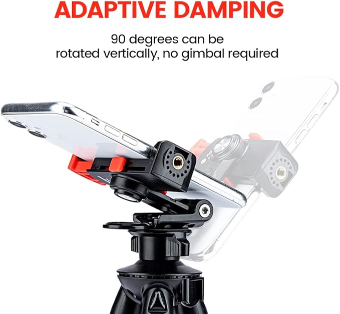Fotopro Phone Tripod Mount 1/4 inch Screw Universal Desktop Car Mobile Phone Clip for Monopod Selfie Stick Desktop Tripod Video Vlogging Photograph