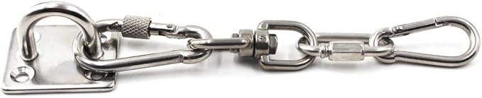 Square Ceiling Wall Mount Hook Heavy Duty Anchor 1/4" 6mm 304 Stainless Steel Great for Yoga Swings Hammocks/Boat Rigging/Marine Deck Hardware/Suspension Training Straps