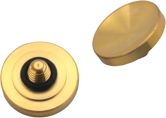 2PCS Gold Concave Camera Shutter Buttons 0.43 inch Diameter Gold Pure Copper Plated Buttons for Mechanical Shutter Release Cable Connection to Camera