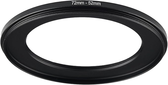 72mm to 52mm Step-up Adapter Rings Filter Adapter Black Metal Step Down Filter Ring Adapter Compatible with All Brand UV CPL ND Camera Lens Filter Stepping Rings(72mm-52mm)