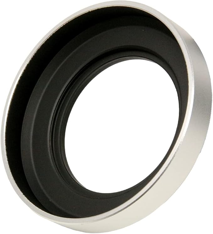 F-Foto Silver Color Metal Lens Hood HN-40SU for Nikon NIKKOR Z DX 16-50mm F3.5-6.3 VR on Z30 Z fc ZFC Z50, Replace Nikon HN-40 Lens Hood, Compatible w 46mm Filter and 46mm Cap, HN-40SU