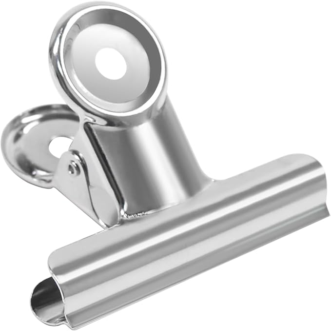 Coideal Large Bulldog Binder Paper Clips, 12 Pack Big Metal Bull Clips Silver Hinge Clip Clamps for Files Crafts, Food Bags, Drawing, Photo at Kitchen & Office (2 1/2 Inch)