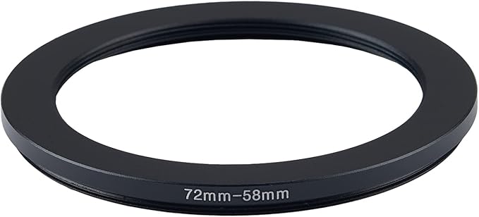 72mm to 58mm Step-Down Rings Filter Adapter for All Brands UV ND CPL Metal Step-Down Rings Adapter Filter