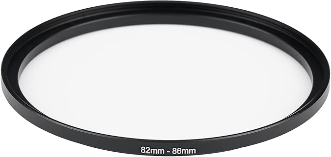 82mm Lens to 86mm Camera Lens Adapter 82mm to 86mm Step Up Ring Adapter Ring for All Brands of UV ND CPL, with Premium Lens Wiping Cloth 2 Pack (82mm-86mm)