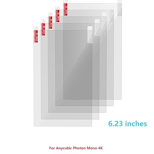 KOYOFEI 5PCS Screen Protector for LCD Resin 3D Printer, Screen Protective Film for Anycubic Photon Mono 4K 6.23 inch Monochrome LCD Resin 3D Printer