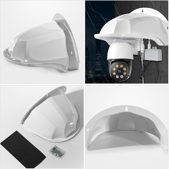Coolotic Universal Sun Rain Shade Camera Cover Shield Security Protective Roof for CCTV Surveillance Camera Hikvision/Nest/Ring/Arlo/Dome/Bullet (Sun Rain Cover(2PCS White))