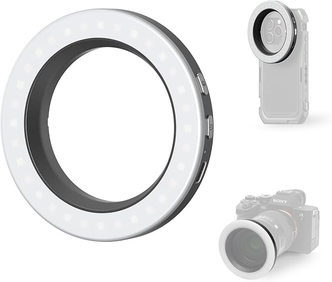SmallRig Vibe P30 67mm Ring LED Video Light, Compact Powder-Size Bi-Color Light with High CRI ≥90, Compatible for 67mm Phone Mounts/Cases/Lenses, for Content Creation, Live Streaming, 4873