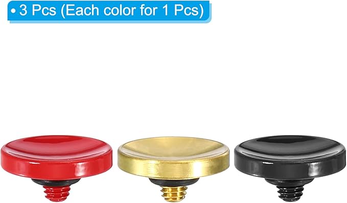 PATIKIL Camera Shutter Button, 3 Pack Soft Shutter Release Button Pure Copper Camera Button Concave, for Nikon for Fujifilm for Leica Red/Black/Golden