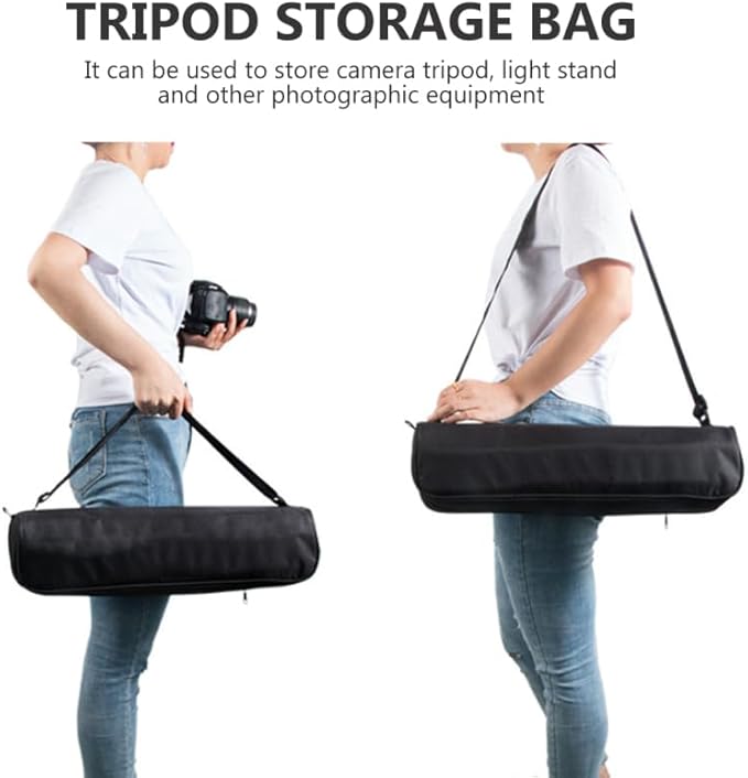 Portable Tripod Carrying Case Lightweight Camera Tripod Organizer Bag with Adjustable Shoulder Strap and Drawstring Closure 19.68X4.72X4.72 Inches