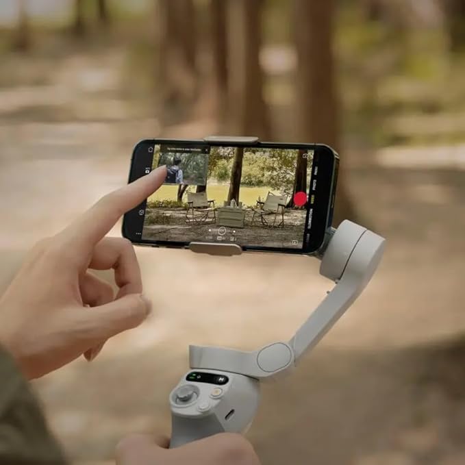 DJI Osmo Mobile Smartphone 3-Axis Gimbal Stabilizer, Phone Gimbal for iPhone, Andriod, ShotGuides, ActiveTrack 6.0, Vlogging Stabilizer for TikTok, Travel, YouTube, with 256GB MSD