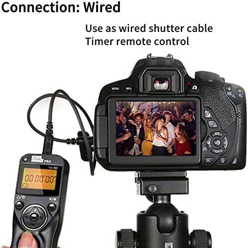 PIXEL Digital SLR Cameras Shutter Release Remote Control Timer for Nikon Z6 Z7 D7500 D3100 D3200 D3300 D5000 D5100 D5200 D5300 D5500 D90 D7100 D7200 D600 D610 D750 Replaces