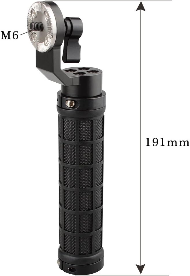 CAMVATE Aluminum Rosette Rubber Handle Grip for Rosette Standard Accessory(Black,M6 Thread,31.8 mm) - 1445
