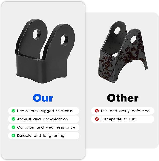 Weld On Shock Mount Heavy Duty Shock Mount Bracket Kit for Trailer Axle Rear Shock Mount Bracket Weld-On, Curved Shock Mount Tabs Universal Shock mounts - 1 Pair