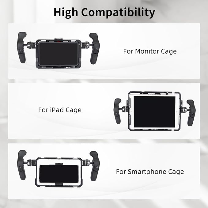 Nitze Side Handle Kit with Rosette for ARRI, 360° Adjustable Left and Right Side Handles for Smartphone/iPad/Monitor/Camera Cages - PA32A