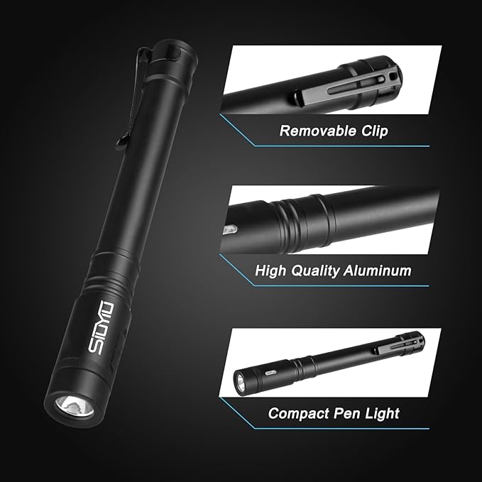 Rechargeable Pen Light, 500 Lumens Powerful EDC Flashlight, Bright LED Pen Flashlight with Clip, IP65 Waterproof Small Flash Light, for Emergency & Outdoor Activity Ligh