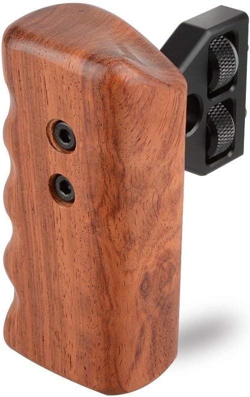 CAMVATE DSLR Wood Wooden Handle Grip Mount Support for DV Video Cage Rig (Left Hand) - 1242