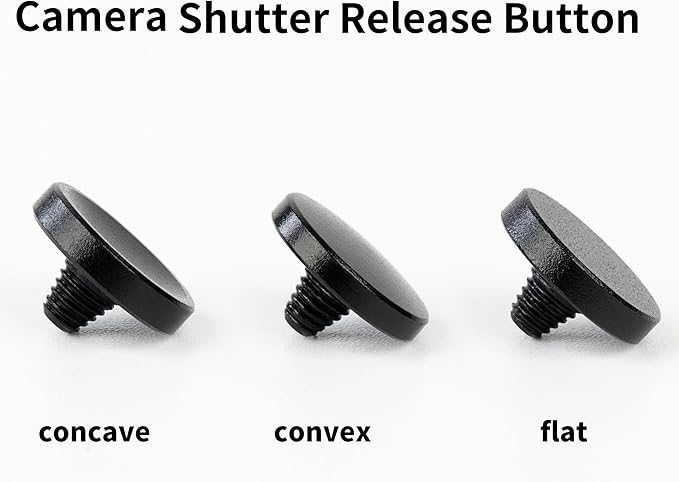 Shutter Button, Aluminum Shutter Release Button, Compatible with Fujifilm, Canon, Nikon, Sony, Other Camera & More, Concave*1, Convex*1, Flat*1 (3 Pack, Black)