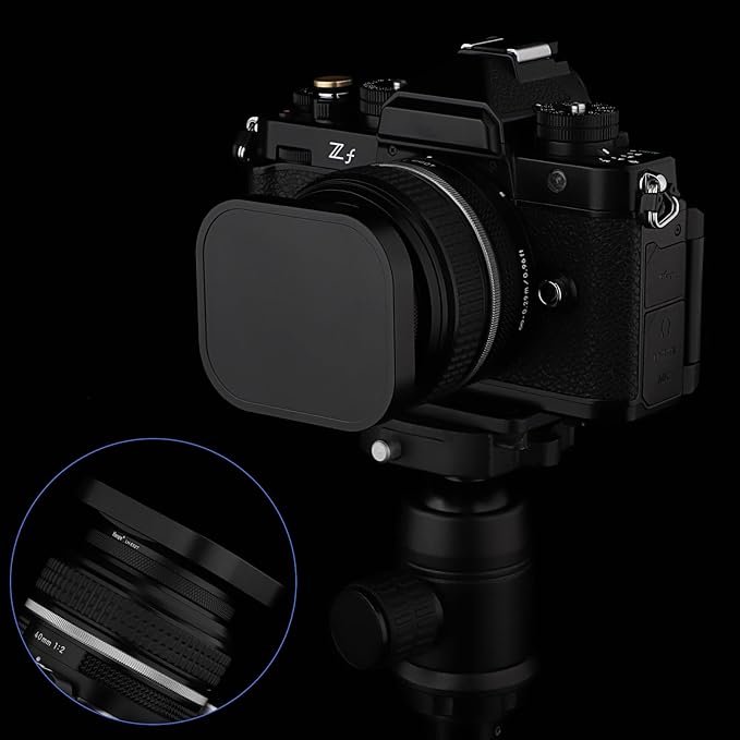 Haoge LH-E52T 52mm Square Metal Screw-in Lens Hood with Cap for 52mm Canon Nikon Sony Leica Voigtlander Nikkor Panasonic Pentax Contax Olympus Lens and Other Lens with 52mm Filter Thread