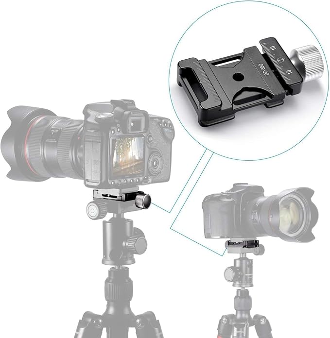 Andoer Quick Release Clamp 38mm Aluminum Screw Knob Clamp Compatible with Arca-Swiss QR Plate