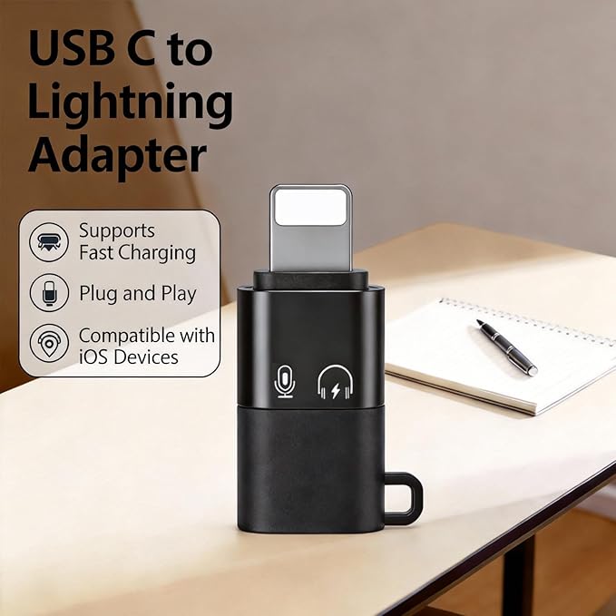 2 Pack Microphone USB C to Lightning Adapter Compatible with DJI Mic mini, DJI Mic 1, Mic 2 for iPhone 14/13/12/11, Smartphone, PC, Mac, Wireless Microphone Receiver,Connector Accessories