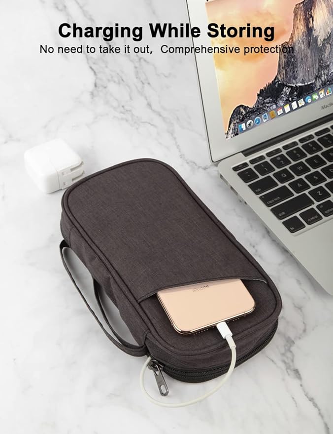 GOX Cord Organizer travel Cable Organizer Tech Pouch Electronics Case Charger Bag for Men Small Carry Box SD Card Cases Storage