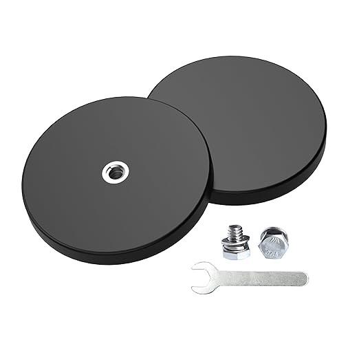 Magnetpro 2 Pieces Strong Rubber Coated Mounting Magnets Anti-Scratch & Anti Corrosion, Over 65 LB Adhesive Power, with 1/4"-20 Stainless Steel Thread Hole and Screw for PTZ, Camera