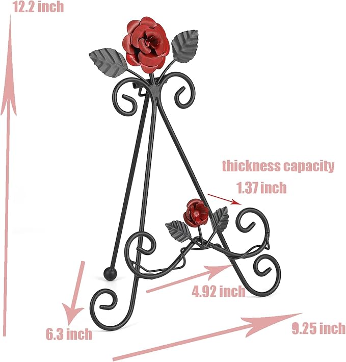 12.2" H Large Plate Stand For Display,Metal Book Display Stand,Picture Stand Holder ,Decorative Plate Stand,Small Easel