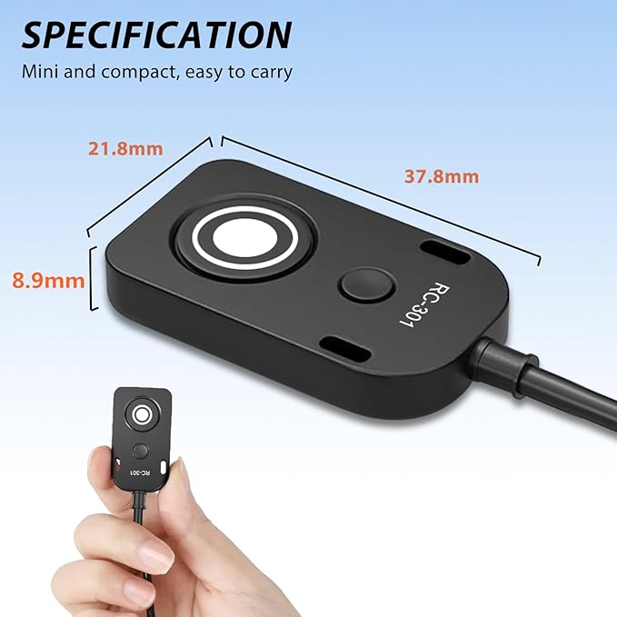 for Canon RS-80N3 Shutter Release Cable R5 R5C R5II 5DIV 5D3 5D2 6DII Remote Camera Small Shutter Release Control 11.8in/30cm Cable Remote Wired Button 1DX Mark II,1ds ii (RC301-N3 11.8in/30cm)