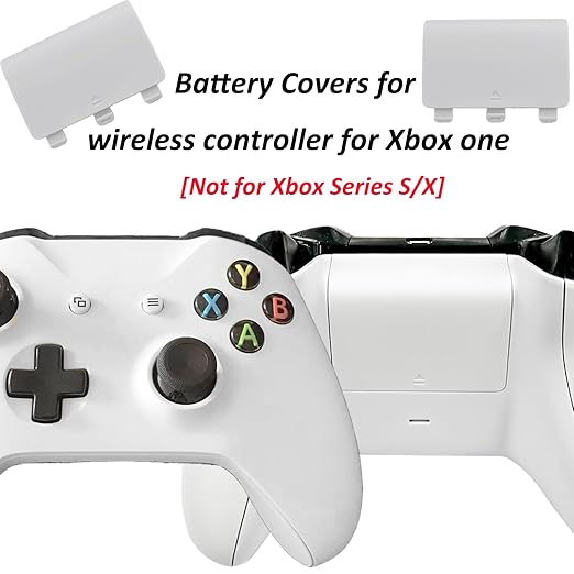 4 Pcs Battery Back Cover for Xbox One/One S/One X Controller[NOT for Xbox Series X/S],Battery Back Shell Covers for Xbox One Controller,Replacement Battery Cover Door Compatible with Xbox One(White)