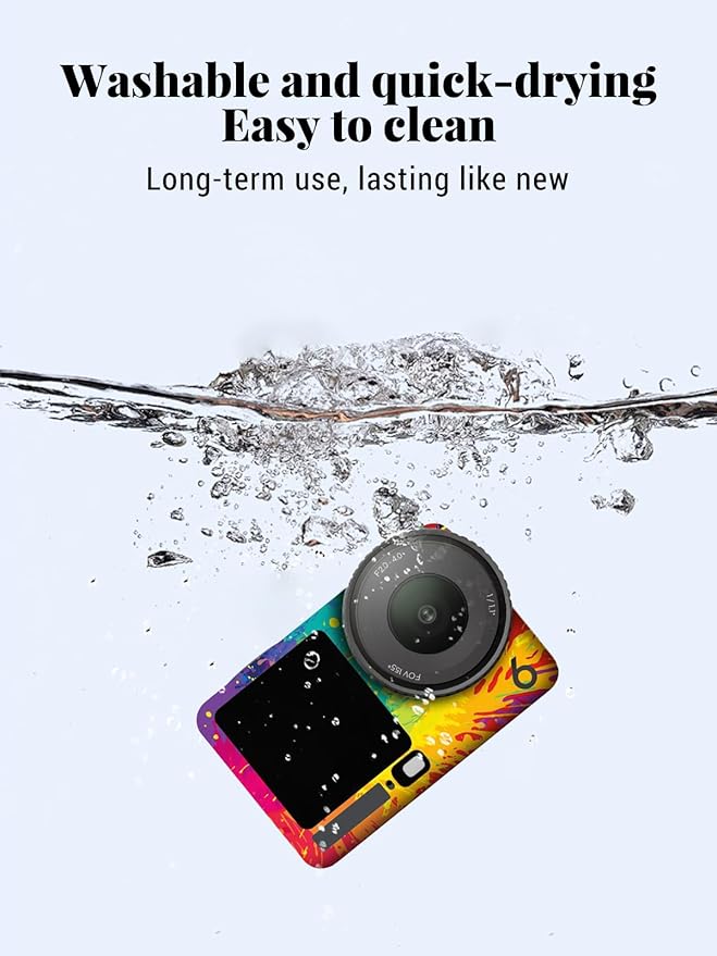 ZBAGUG for DJI Action 6 Skin Full Body Wrap, Anti-Scratch Waterproof Protective Sticker, Full Coverage Action Cam Wrap, for DJI Action 6 Accessories, Watercolor